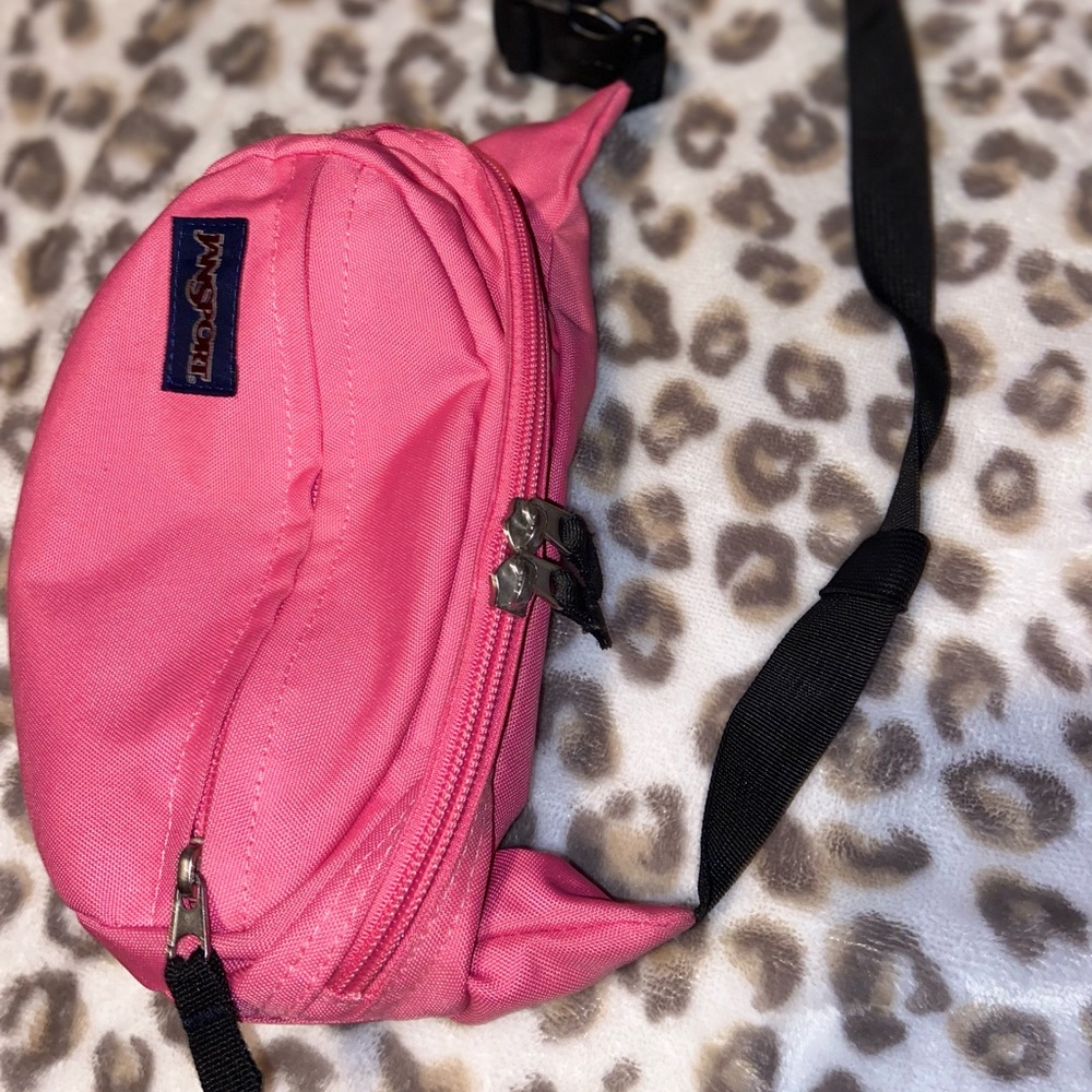 JanSport Pink Waist Bag with Black Strap